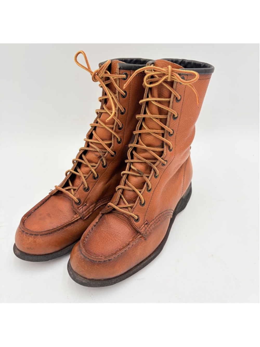 Vtg 1960s Red Wing Shoes Moc Toe Boots Avon Sole USA Size 7 C Brown